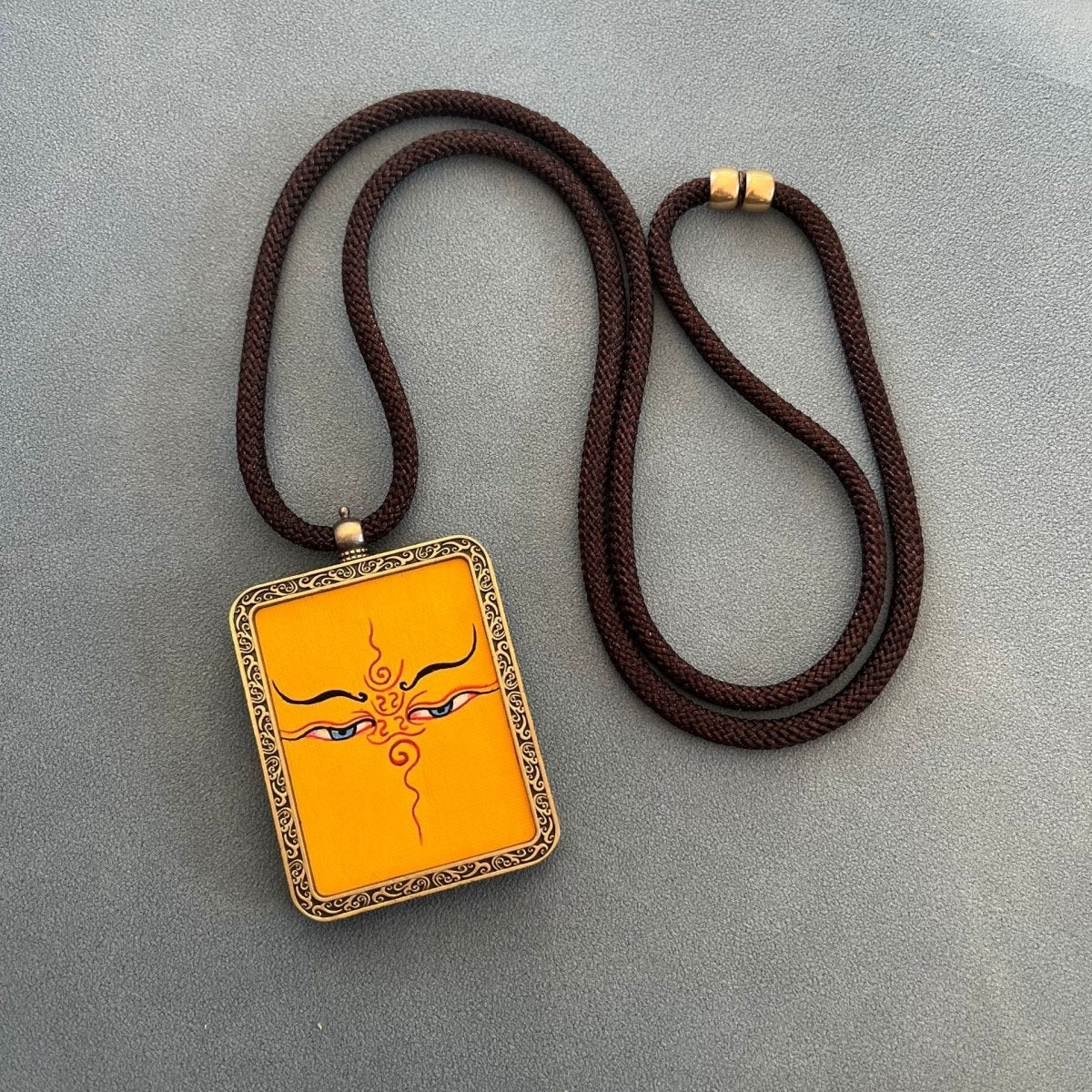 Hand-Drawn Tibetan Thangka Painting Pendant Necklace
