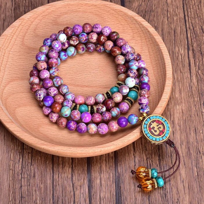 Imitated Gemstone 108 Mala Beads - Rudraksha Mala Jewelry