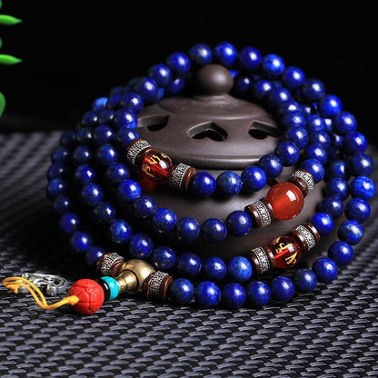 Imitated Lapis Lazuli Mala Beads - Rudraksha Mala Jewelry