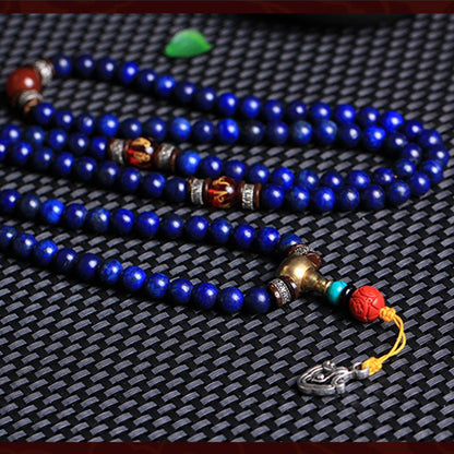 Imitated Lapis Lazuli Mala Beads - Rudraksha Mala Jewelry