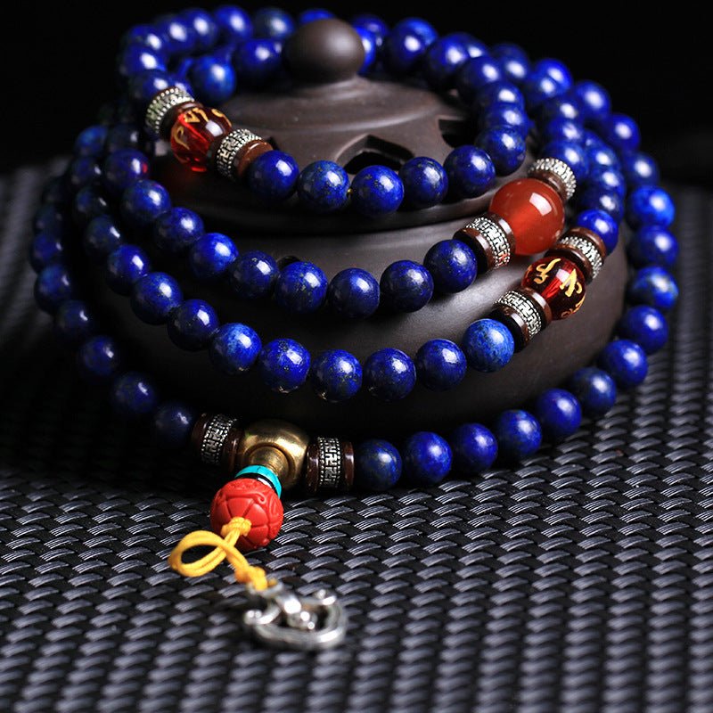 Imitated Lapis Lazuli Mala Beads - Rudraksha Mala Jewelry