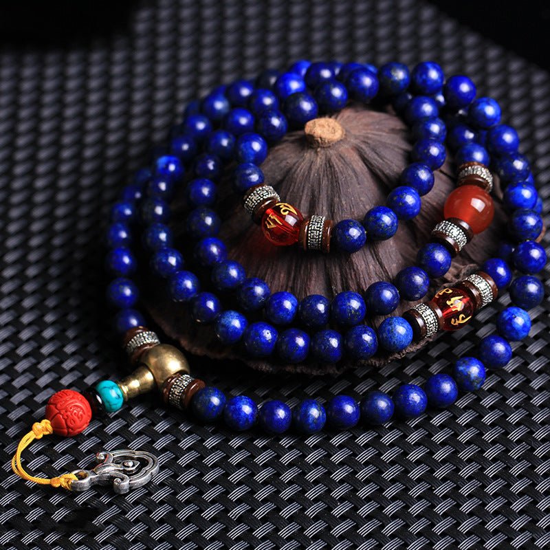 Imitated Lapis Lazuli Mala Beads - Rudraksha Mala Jewelry