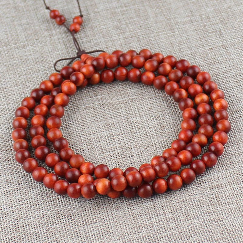 Indonesian Agathis Alba Buddha Beads Bracelet - Rudraksha Mala Jewelry