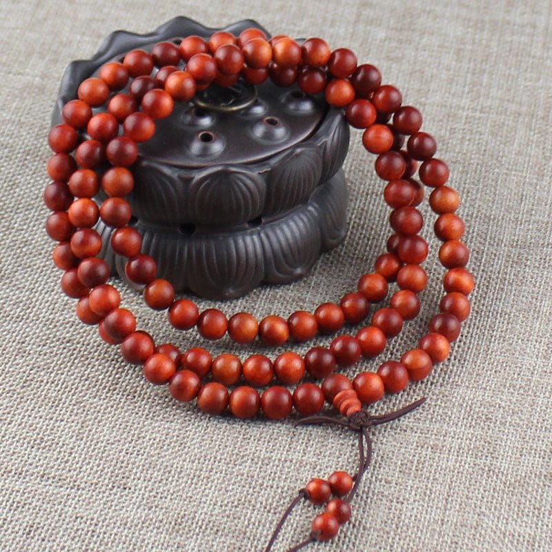 Indonesian Agathis Alba Buddha Beads Bracelet - Rudraksha Mala Jewelry