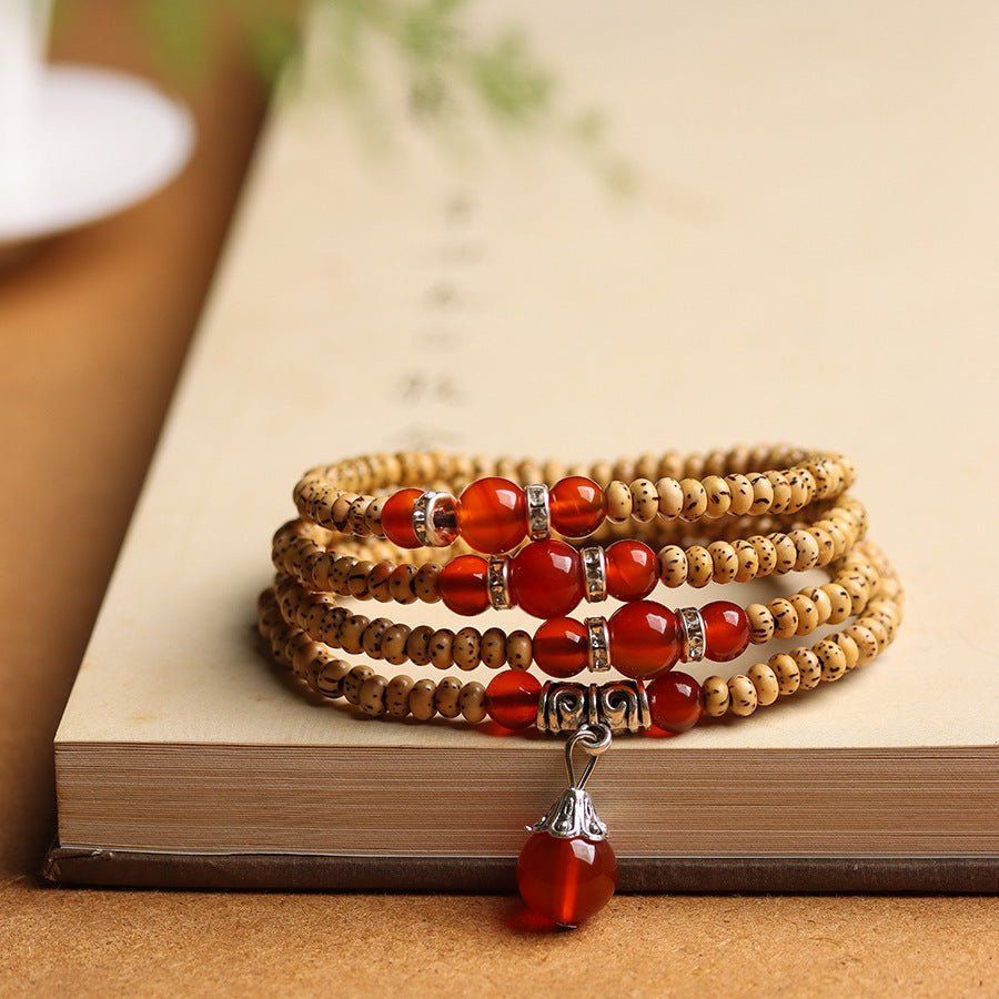 Moon And Star Bodhi Seed Bracelet - Rudraksha Mala Jewelry