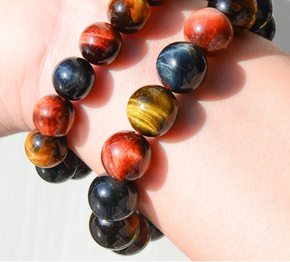 Multi Color Tiger Eye Bracelet - Rudraksha Mala Jewelry