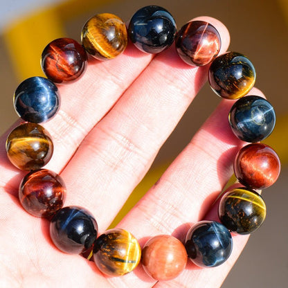 Multi Color Tiger Eye Bracelet - Rudraksha Mala Jewelry