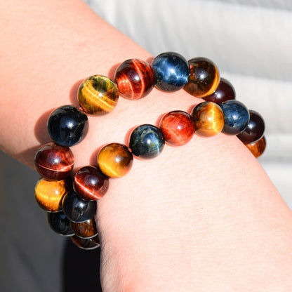 Multi Color Tiger Eye Bracelet - Rudraksha Mala Jewelry