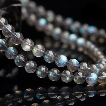 Natural Brazil Labradorite Mala Beads - Rudraksha Mala Jewelry