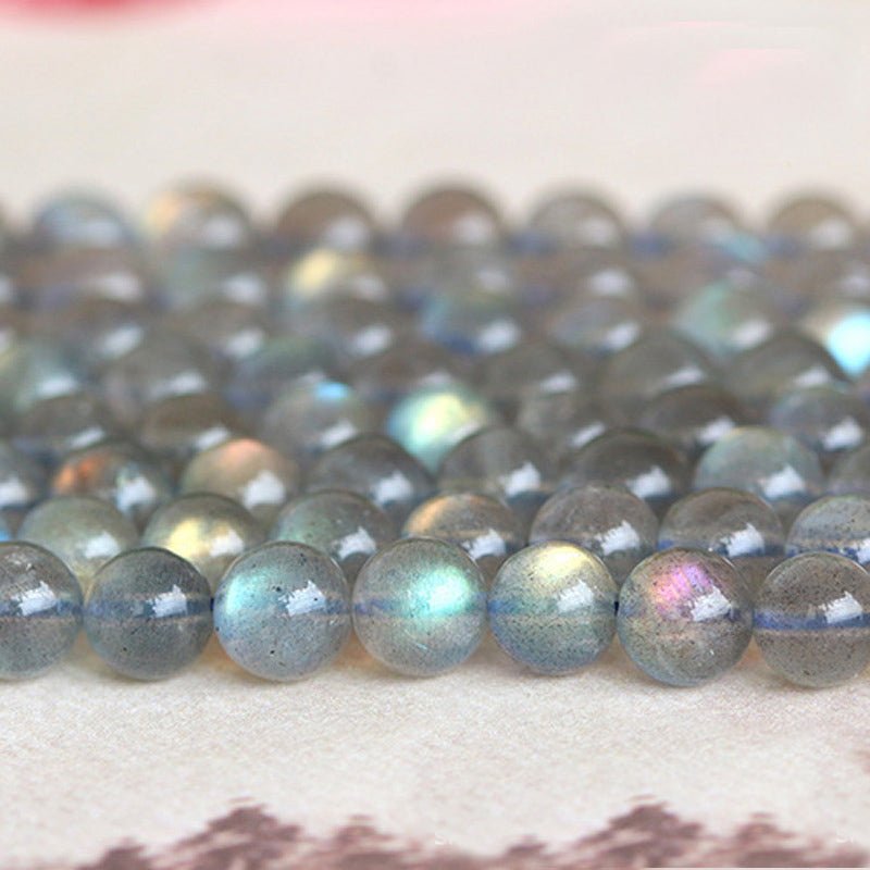 Natural Brazil Labradorite Mala Beads - Rudraksha Mala Jewelry