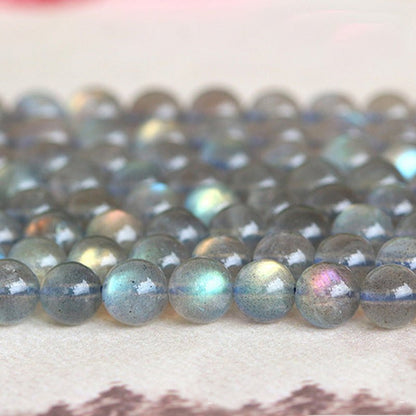 Natural Brazil Labradorite Mala Beads - Rudraksha Mala Jewelry