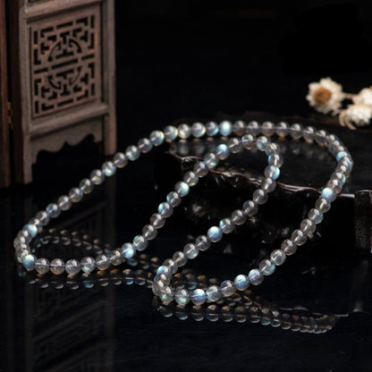 Natural Brazil Labradorite Mala Beads - Rudraksha Mala Jewelry