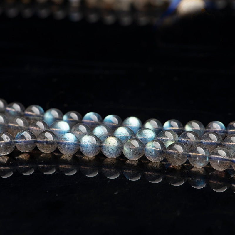 Natural Brazil Labradorite Mala Beads - Rudraksha Mala Jewelry