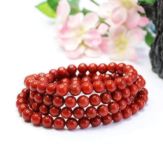 Natural Red Agate Buddhist Mala - Rudraksha Mala Jewelry