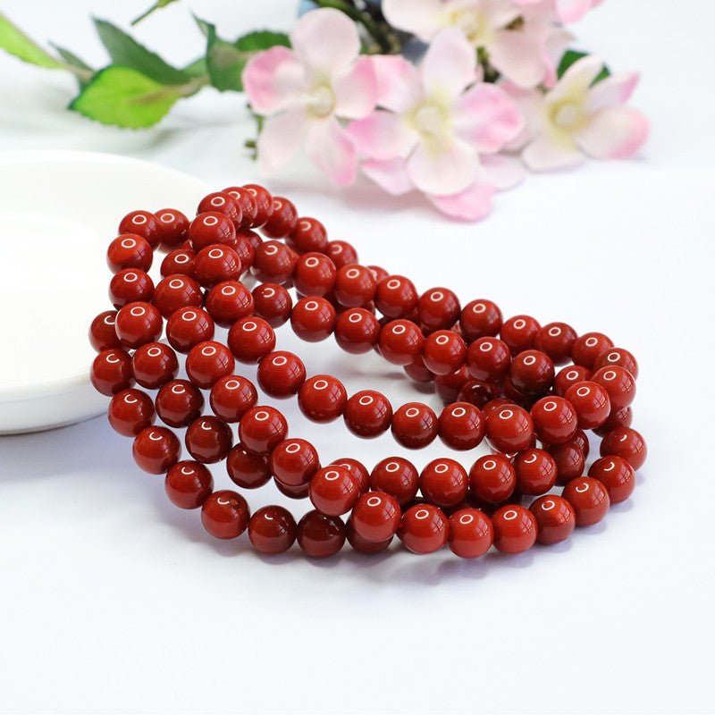 Natural Red Agate Buddhist Mala - Rudraksha Mala Jewelry