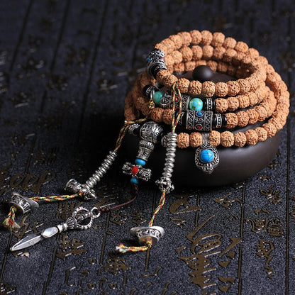 Old Tibetan Mala Beads - Rudraksha Mala Jewelry