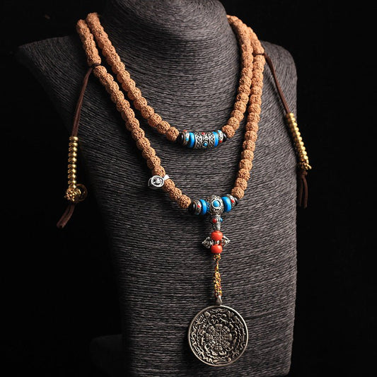 Old Tibetan Prayer Beads - Rudraksha Mala Jewelry