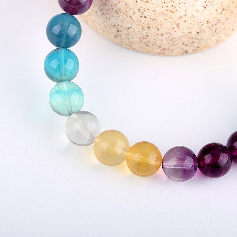 Rainbow Fluorite Bracelet - Rudraksha Mala Jewelry