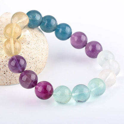 Rainbow Fluorite Bracelet - Rudraksha Mala Jewelry