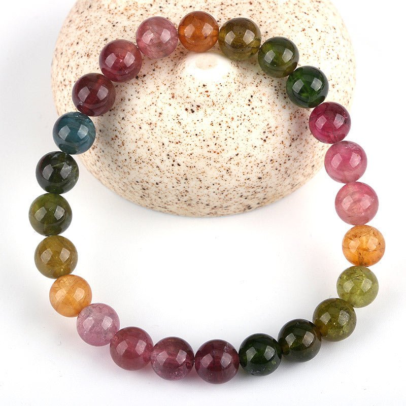 Rainbow Tourmaline Bracelet - Rudraksha Mala Jewelry