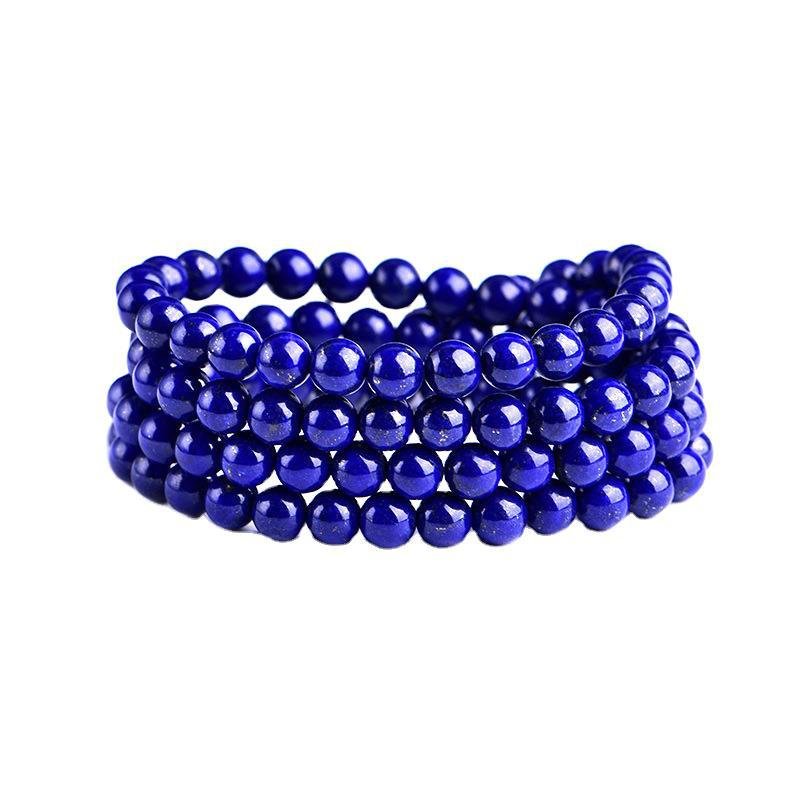 Real Afghanistan Lapis Lazuli Mala - Rudraksha Mala Jewelry