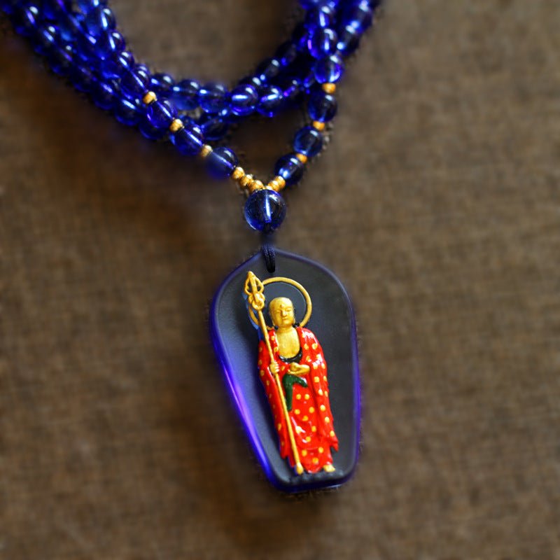 Real Colored Glaze Ksitigarbha Bodhisattva Pendant