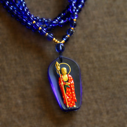Real Colored Glaze Ksitigarbha Bodhisattva Pendant