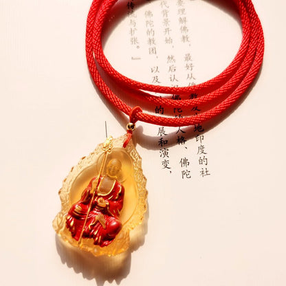 Real Colored Glaze Ksitigarbha Bodhisattva Pendant - Rudraksha Mala Jewelry