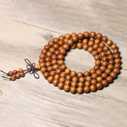 Real Indian Yellow Sandalwood Mala - Rudraksha Mala Jewelry