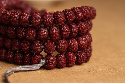 Red Patina Rudraksha Mala Bracelet - Rudraksha Mala Jewelry