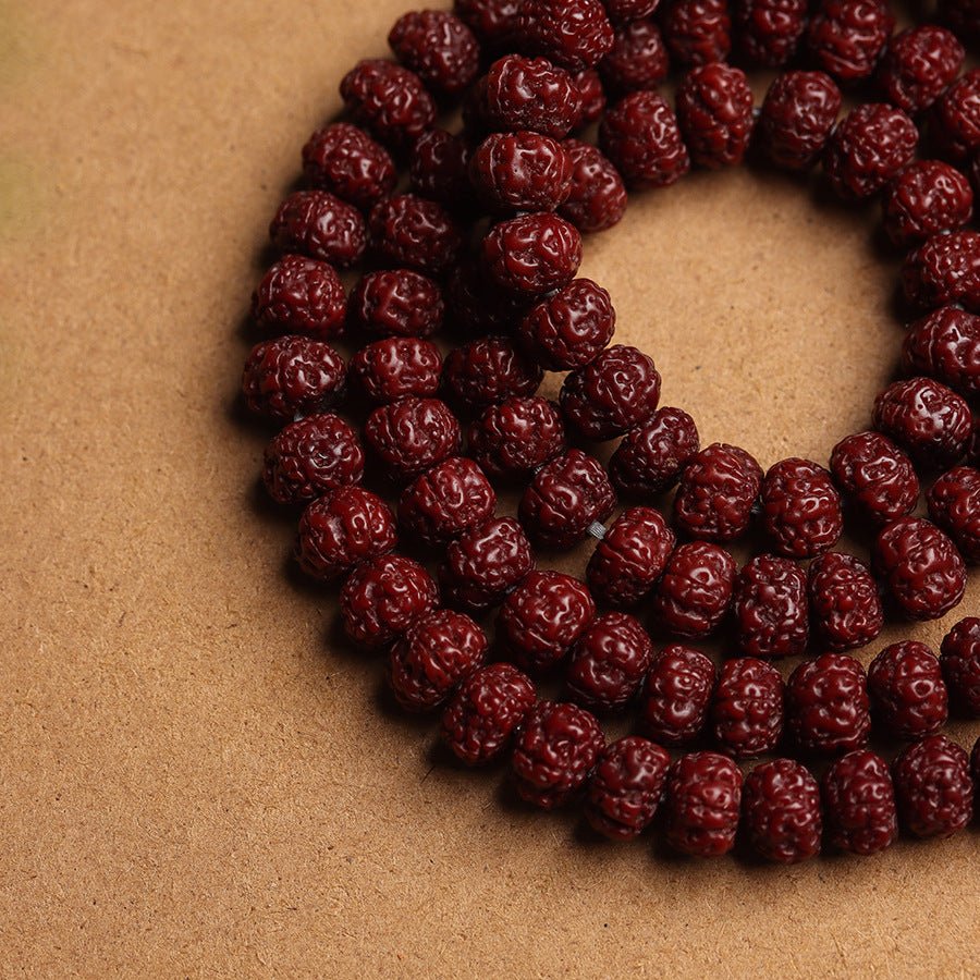 Red Patina Rudraksha Mala Bracelet - Rudraksha Mala Jewelry