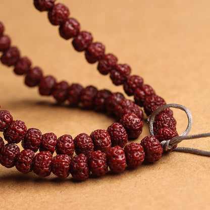 Red Patina Rudraksha Mala Bracelet - Rudraksha Mala Jewelry