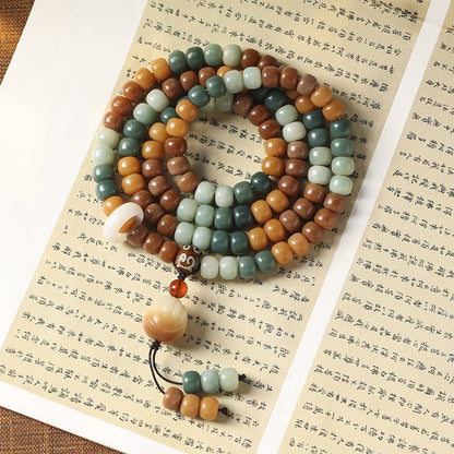 Seven Treasure Bodhi Root 108 Mala Bracelet - Rudraksha Mala Jewelry