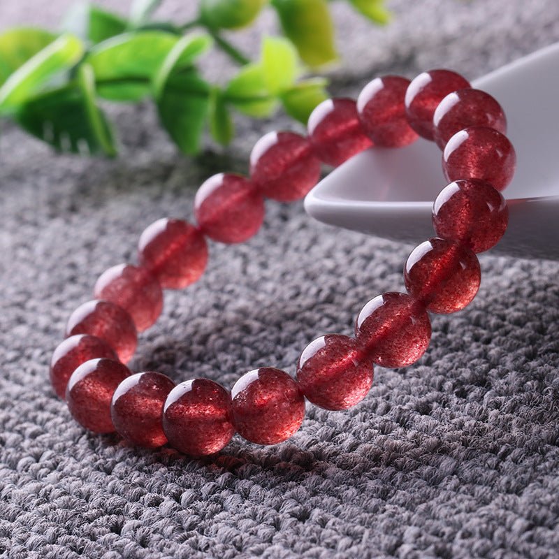 Strawberry Quartz Bracelet - Rudraksha Mala Jewelry