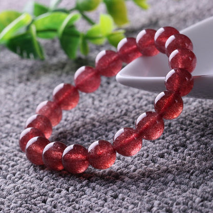 Strawberry Quartz Bracelet - Rudraksha Mala Jewelry