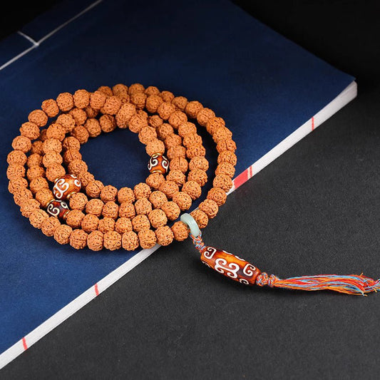 Tibetan Prayer Rudraksha Japa Mala - Rudraksha Mala Jewelry