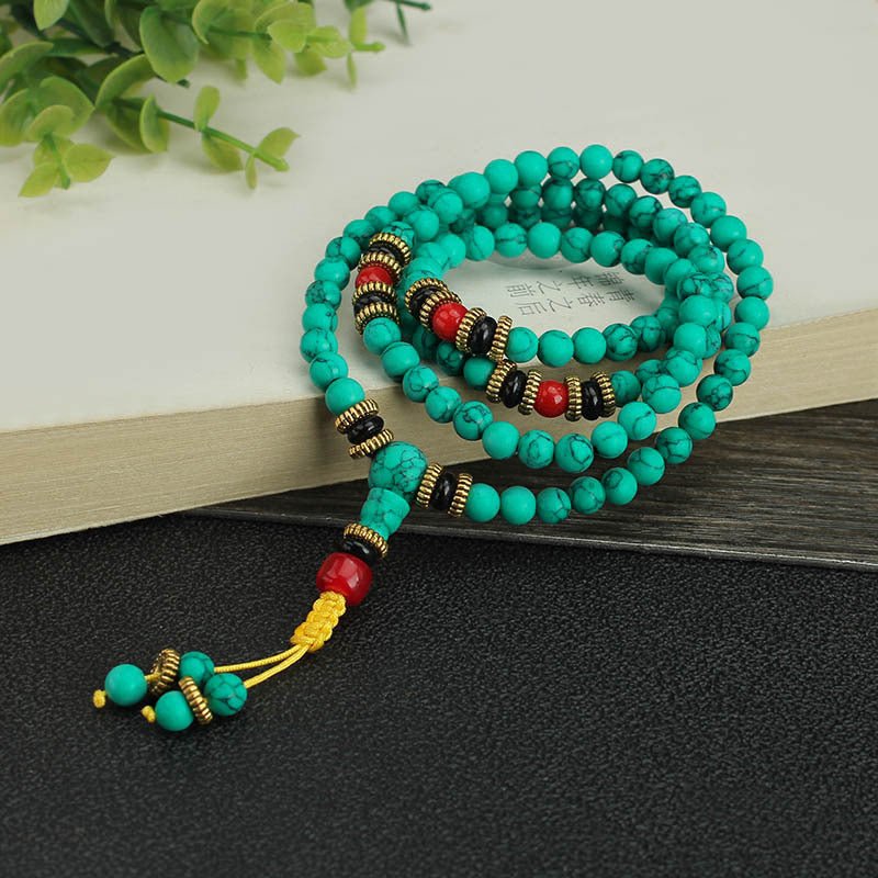 Turquoise Mala Bracelet - Rudraksha Mala Jewelry