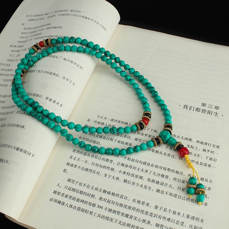 Turquoise Mala Bracelet - Rudraksha Mala Jewelry