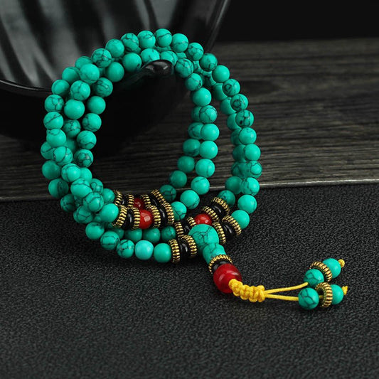 Turquoise Mala Bracelet - Rudraksha Mala Jewelry