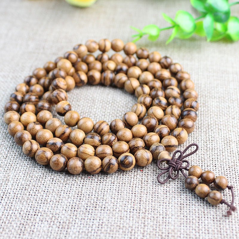 Vietnam Sandalwood 108 Mala Beads - Rudraksha Mala Jewelry
