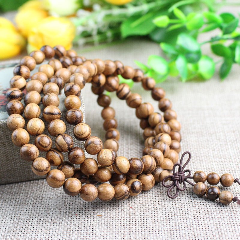 Vietnam Sandalwood 108 Mala Beads - Rudraksha Mala Jewelry
