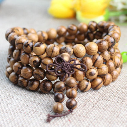 Vietnam Sandalwood 108 Mala Beads - Rudraksha Mala Jewelry